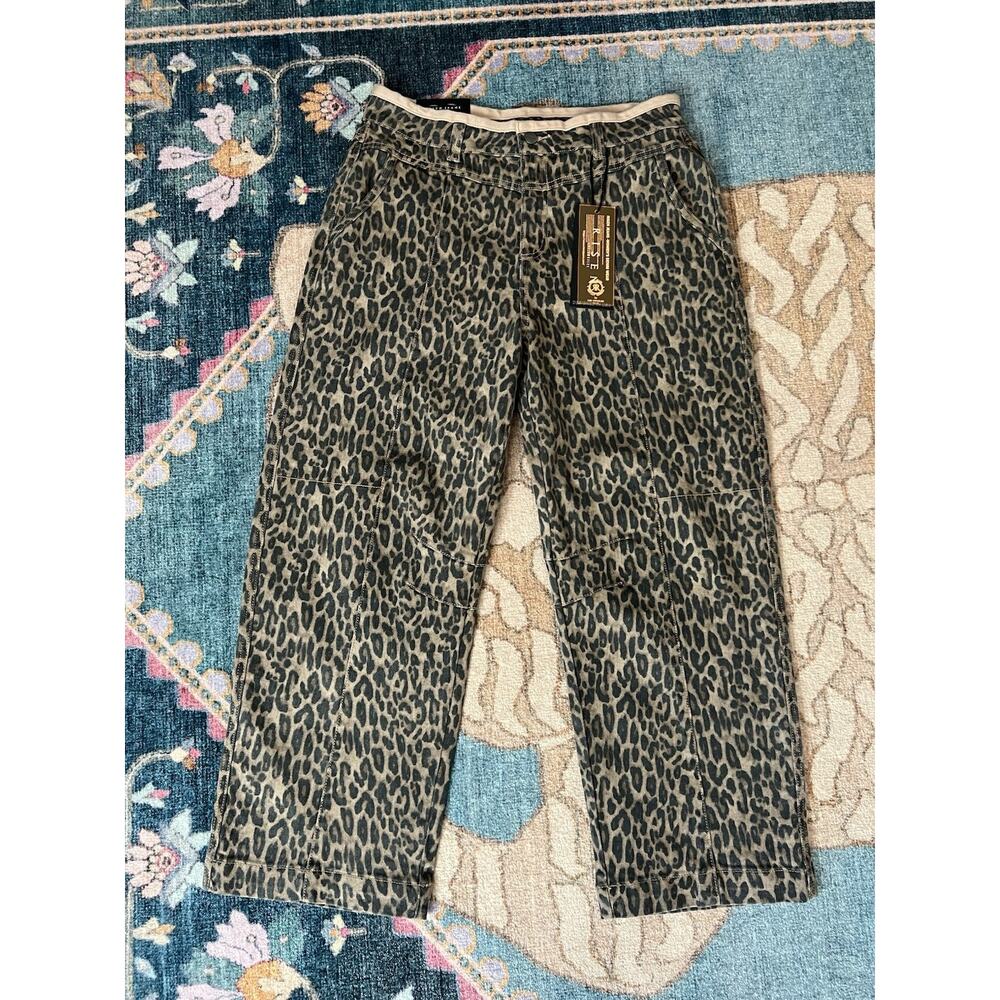 RISEN Women's Leopard Print Wide Leg Barrel High-Waist Denim Jeans Sz 9/29 NWT - Picture 8 of 16